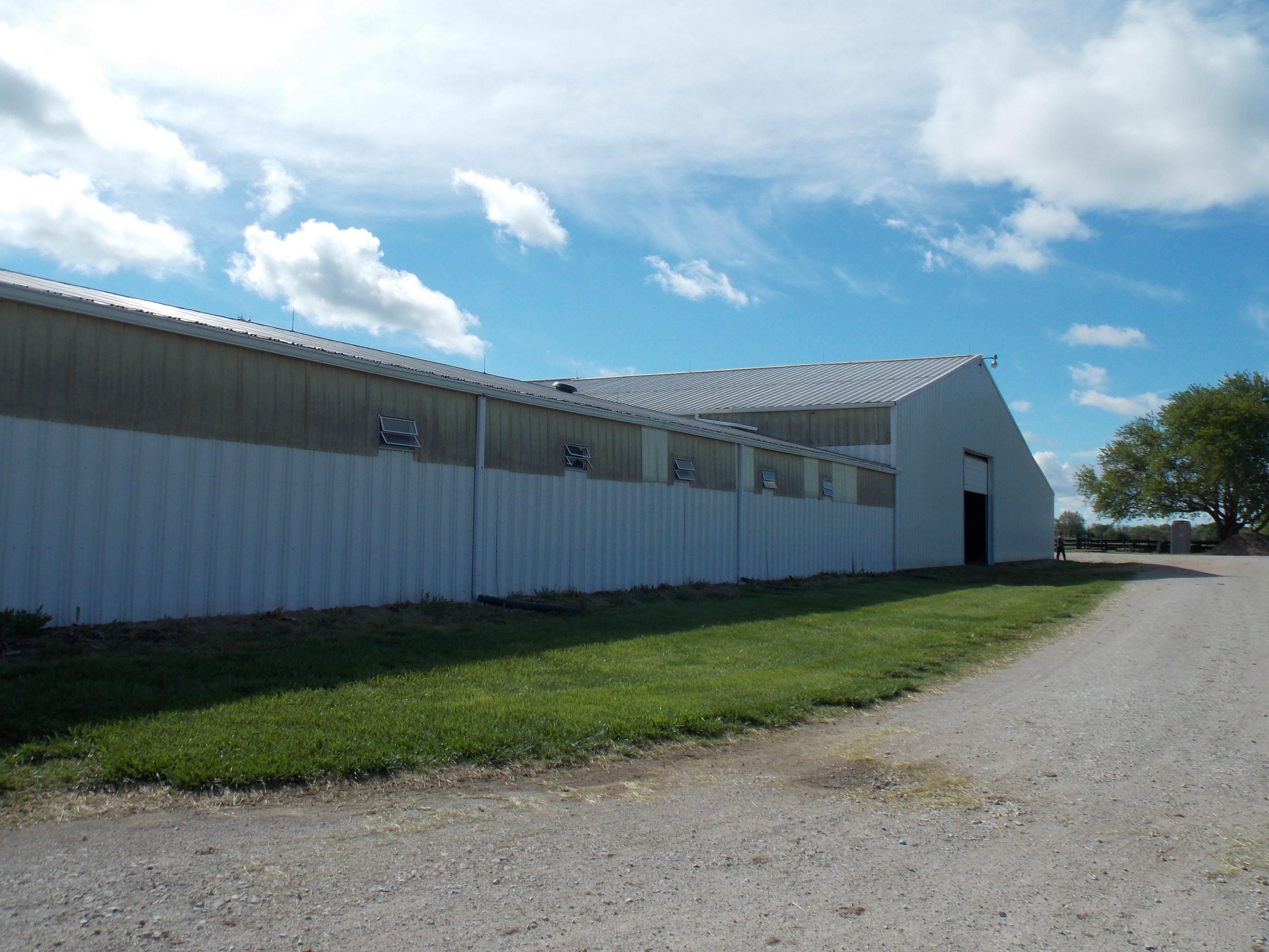 Main barn and indoor arena at Freedom Hill Farm